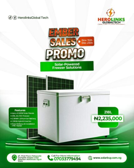 218L solar freezer
